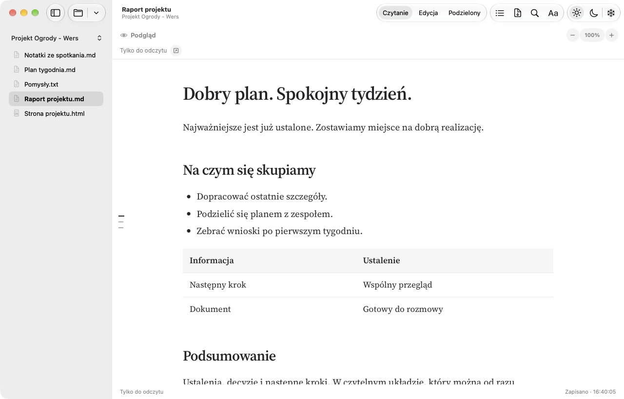 Wers 2.0: czytanie w jasnym motywie